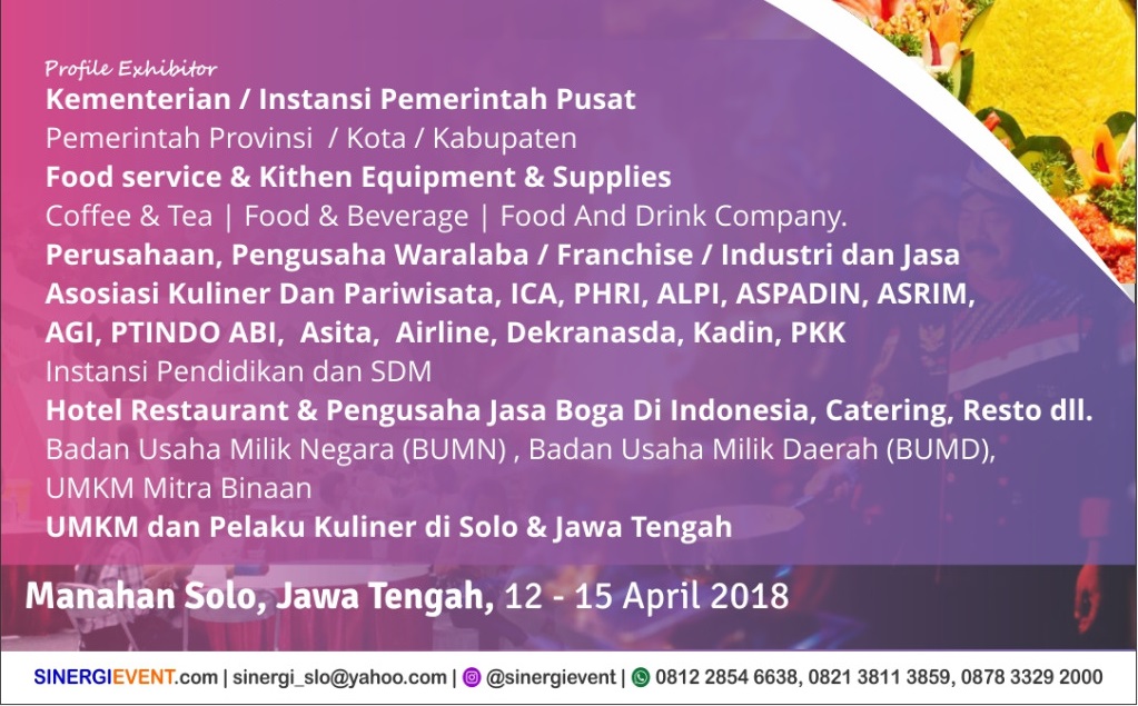 Festival Kuliner, Solo Indonesia Culinary Festival 2018 Solo indonesia culinary festival 2018 akan hadirkan ratusan kuliner lawasan